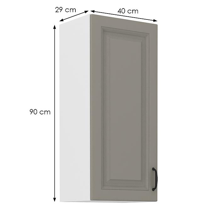 Kuchynská skrinka Stilo claygrey/biely 40g/90 1f