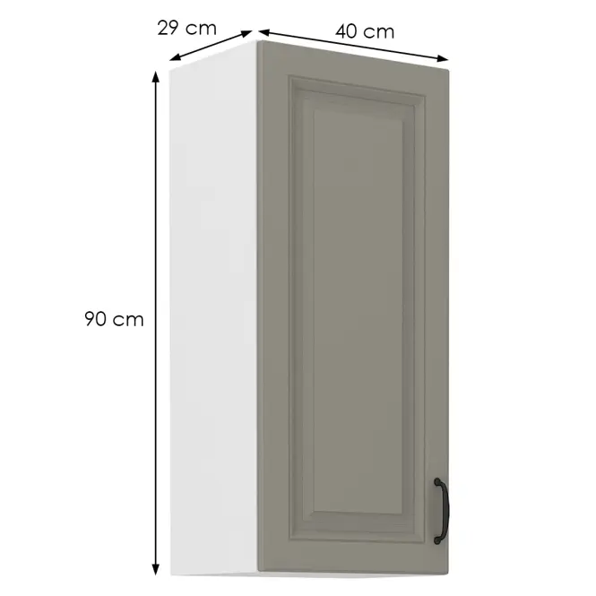 Kuchynská skrinka Stilo claygrey/biely 40g/90 1f,2