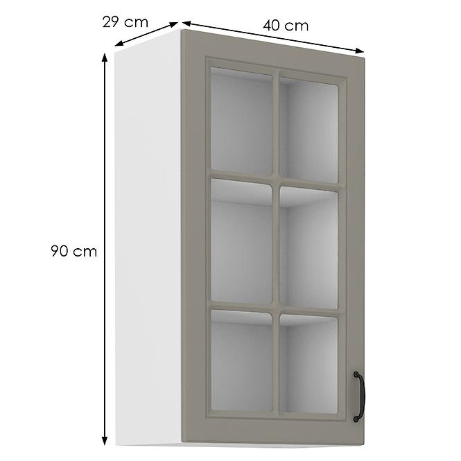 Kuchynská skrinka Stilo claygrey/biely 40gs/90 1f