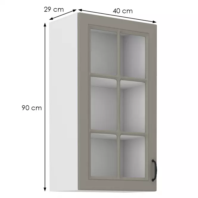 Kuchynská skrinka Stilo claygrey/biely 40gs/90 1f,2