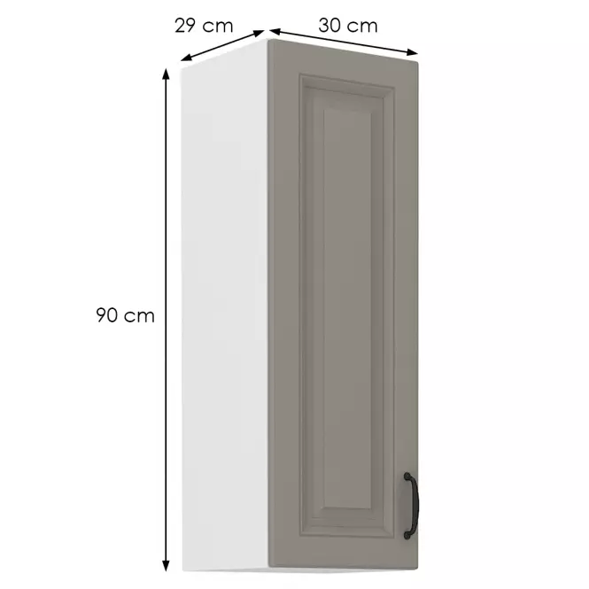 Kuchynská skrinka Stilo claygrey/biely 30g/90 1f