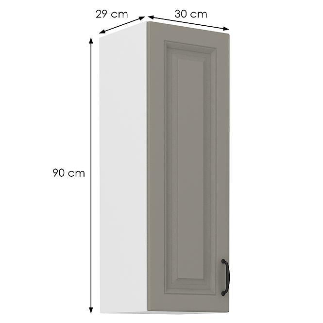 Kuchynská skrinka Stilo claygrey/biely 30g/90 1f