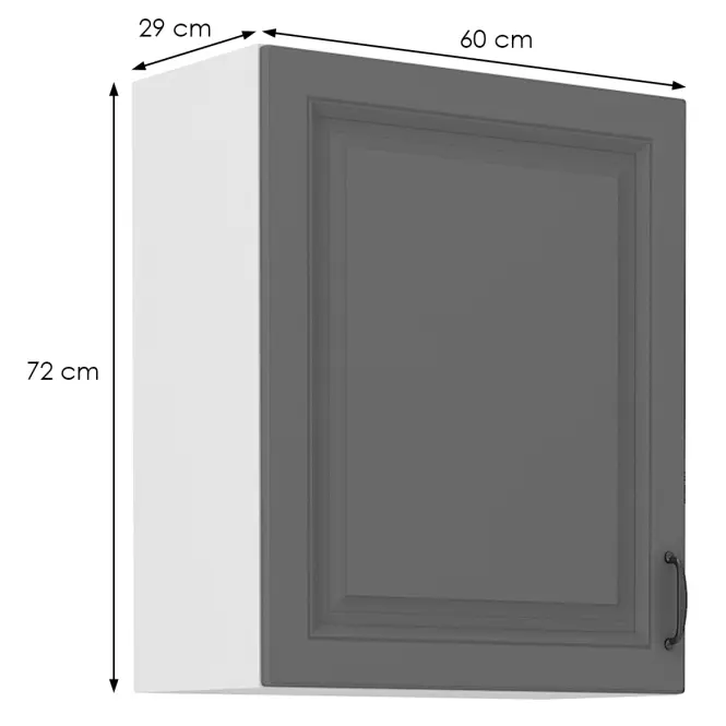 Kuchynská skrinka Stilo dustgrey/biely 60g/72 1f,2