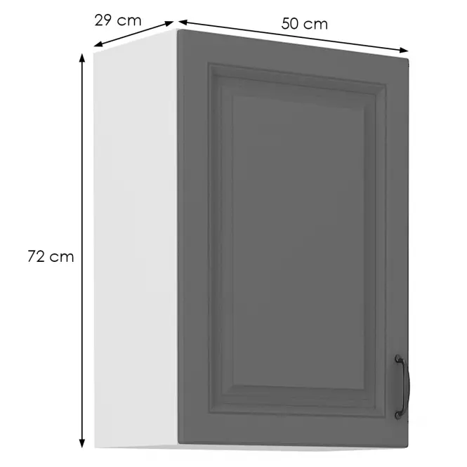 Kuchynská skrinka Stilo dustgrey/biely 50g/72 1f