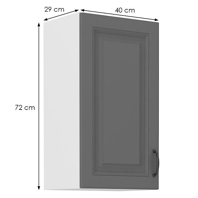 Kuchynská skrinka Stilo dustgrey/biely 40g/72 1f