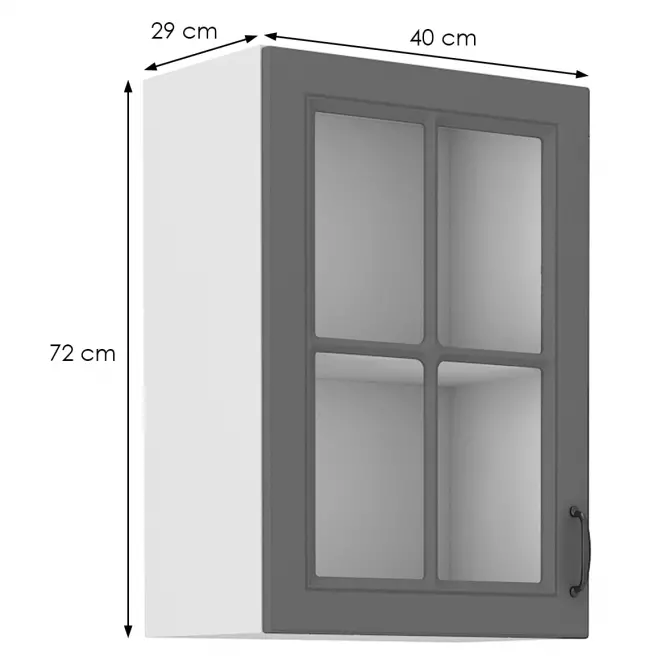 Kuchynská skrinka Stilo dustgrey/biely 40gs/72 1f