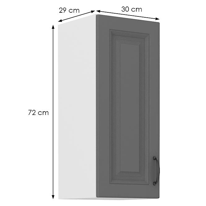 Kuchynská skrinka Stilo dustgrey/biely 30g/72 1f