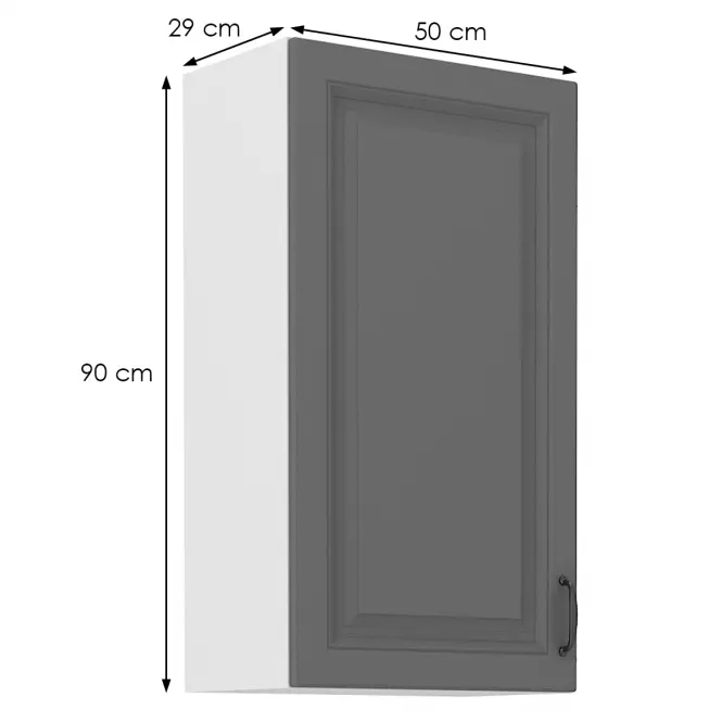 Kuchynská skrinka Stilo dustgrey/biely 50g/90 1f