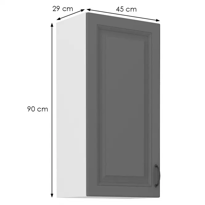 Kuchynská skrinka Stilo dustgrey/biely 45g/90 1f