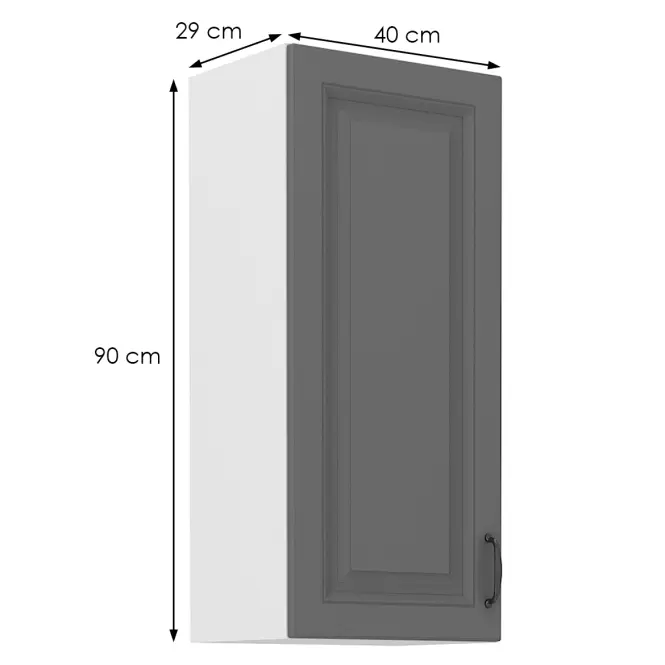 Kuchynská skrinka Stilo dustgrey/biely 40g/90 1f,2