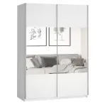 Skriňa s posuvnými dverami 2d Beta 120 cm so zrkadlom 54 biela, dvojdverová
