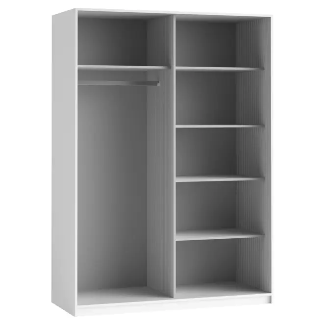 Skriňa s posuvnými dverami 2d Beta 120 cm so zrkadlom 54 biela, dvojdverová