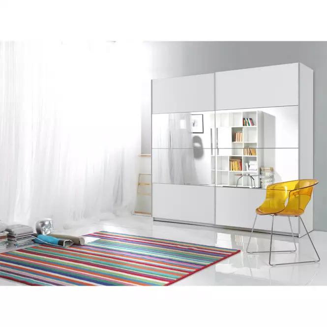 Skriňa 2d posuvné so zrkadlom 180 Beta 56 biela