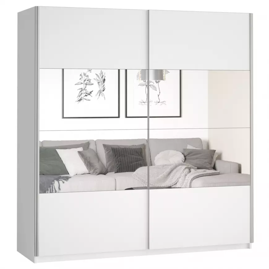 Fotografia produktu: Skriňa 2d posuvné so zrkadlom 221 Beta 58 biela