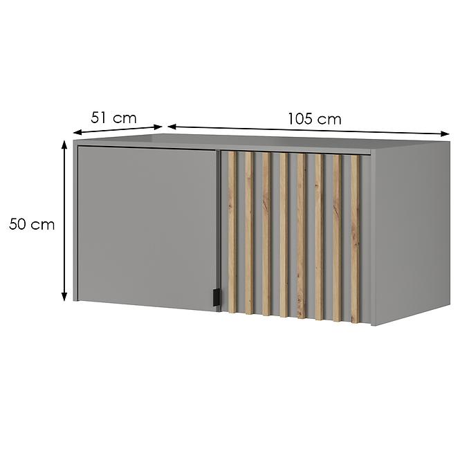 Nadstavec Na Skriňu Nelly 2d  Sivá/Artisan