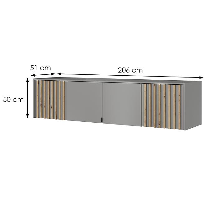 Nadstavec Na Skriňu Nelly 4d  Sivá/Artisan