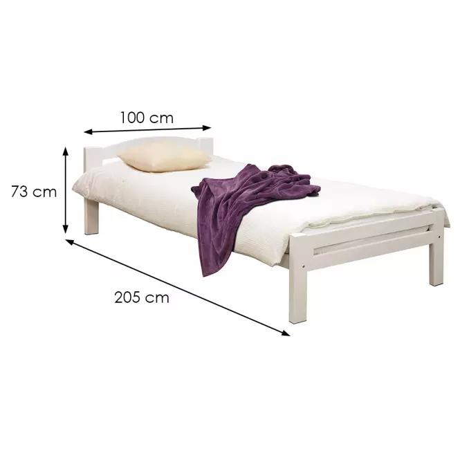 Posteľ buková Lux 200x90 cm biela