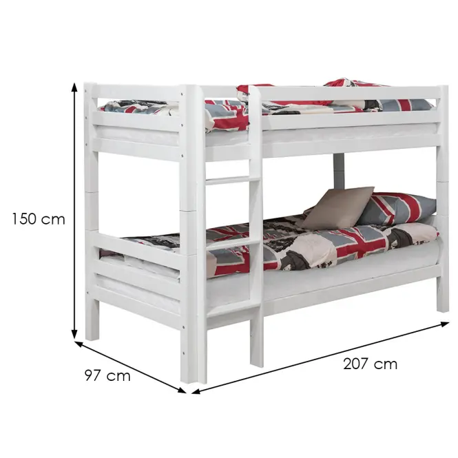 Posteľ buková Maxy 200x90 cm biela,2