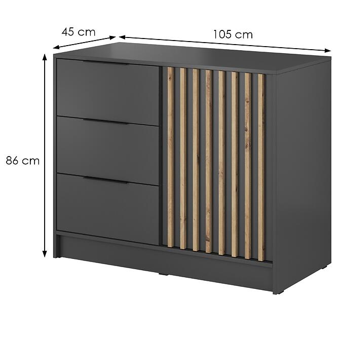 Komoda Nelly 2D Grafit/Artisan,2