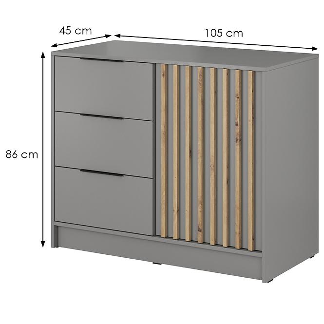 Komoda Nelly 1d Sivá/Artisan