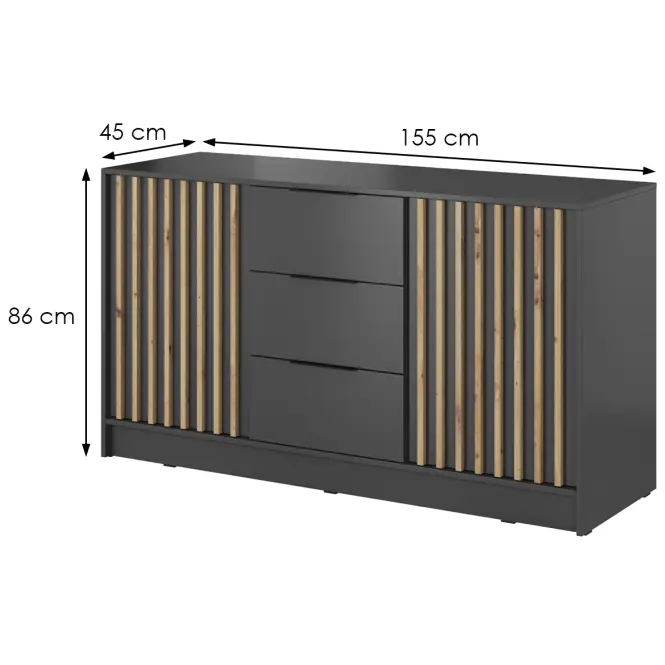 Komoda Nelly 3D Grafit/Artisan,2