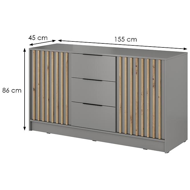 Komoda Nelly 2d Sivá/Artisan