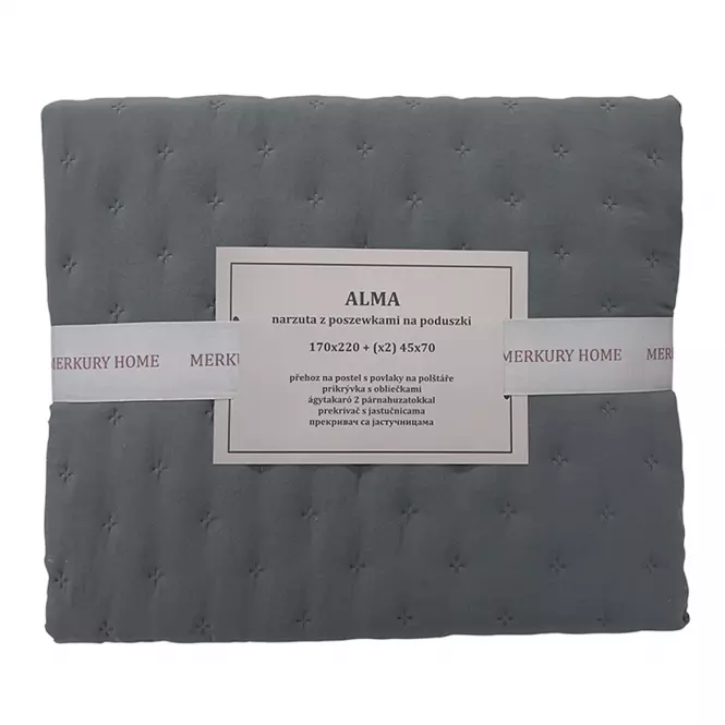 Prikrývka na posteľ Alma 170x220 cm antracit Merkury Home