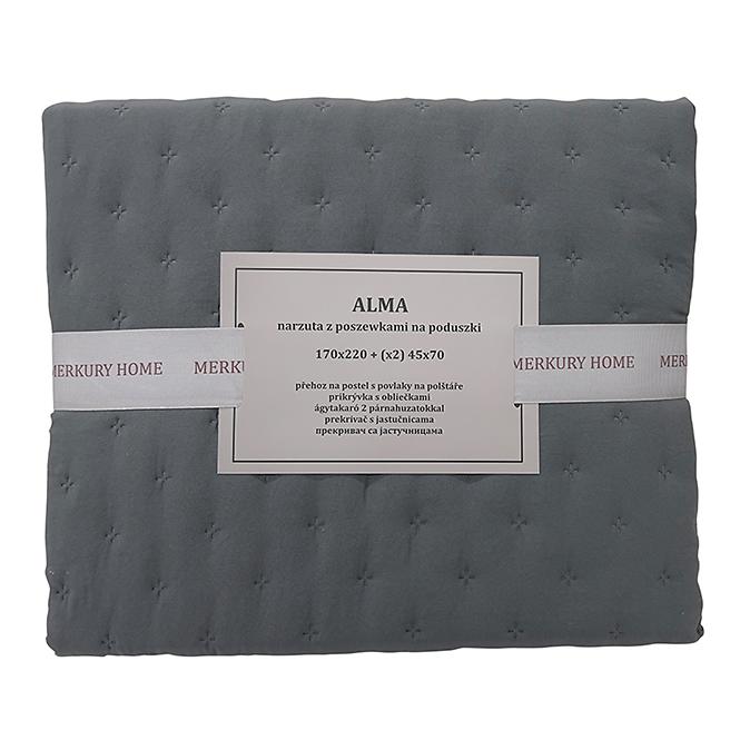 Prikrývka na posteľ Alma 170x220 cm antracit Merkury Home,3