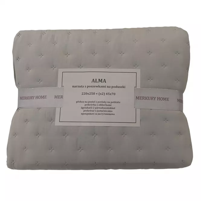Prikrývka na posteľ Alma 220x250 tmavo šedá Merkury Home