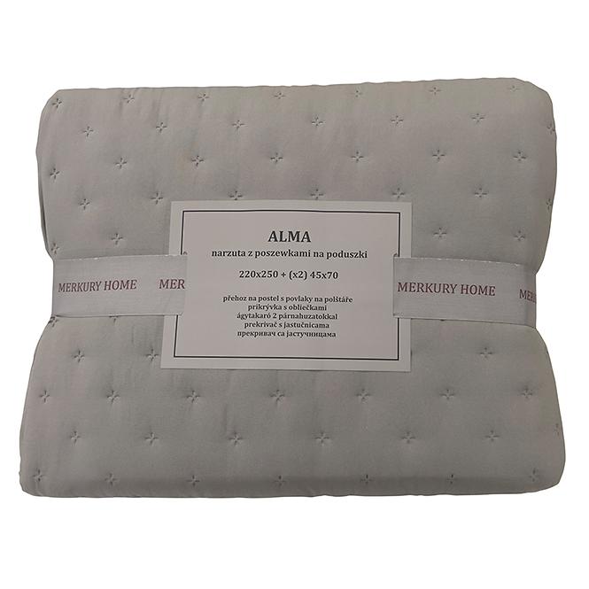 Prikrývka na posteľ Alma 220x250 tmavo šedá Merkury Home