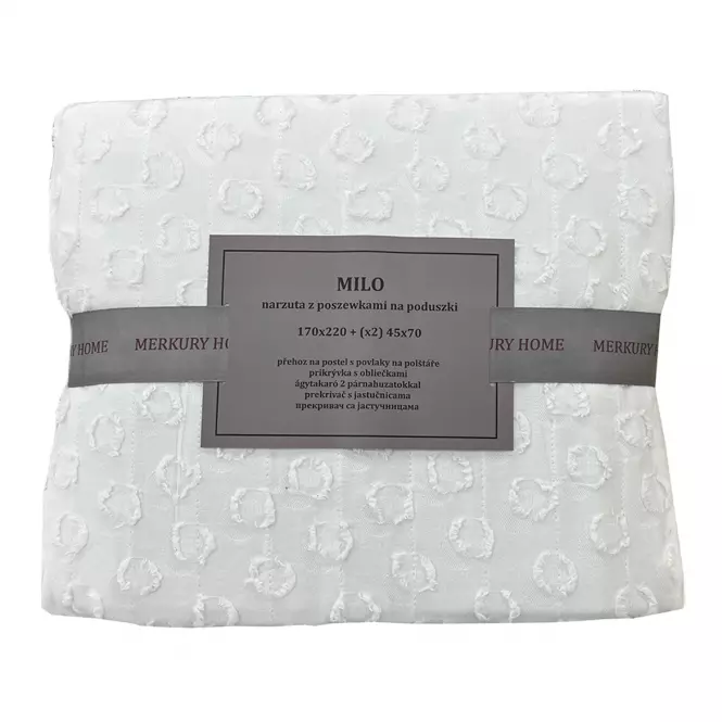 Prikrývka na posteľ Milo 170x220 biely Merkury Home,3