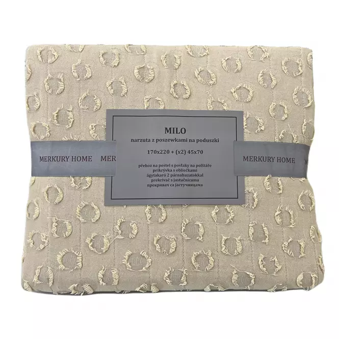 Prikrývka na posteľ Milo 170x220 béžová Merkury Home,3