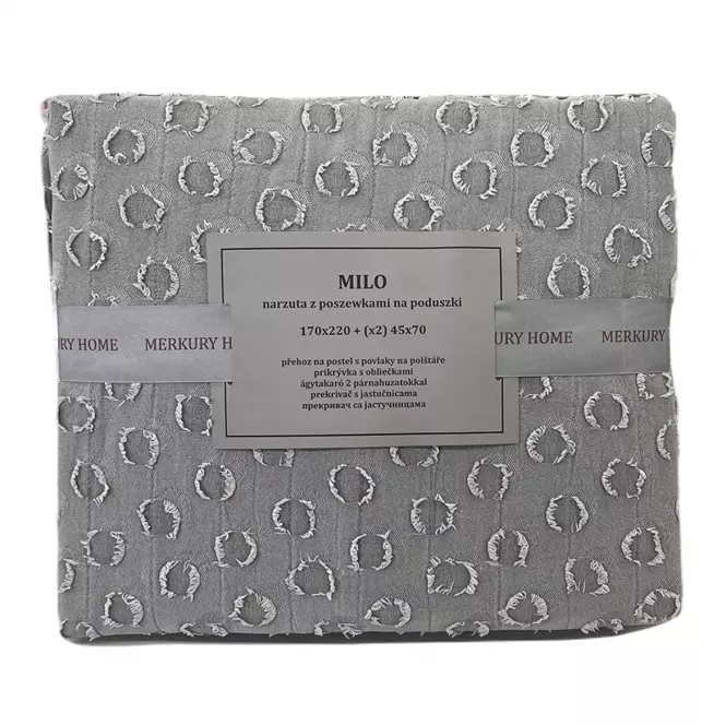 Prikrývka na posteľ Milo 170x220 tmavo šedá Merkury Home
