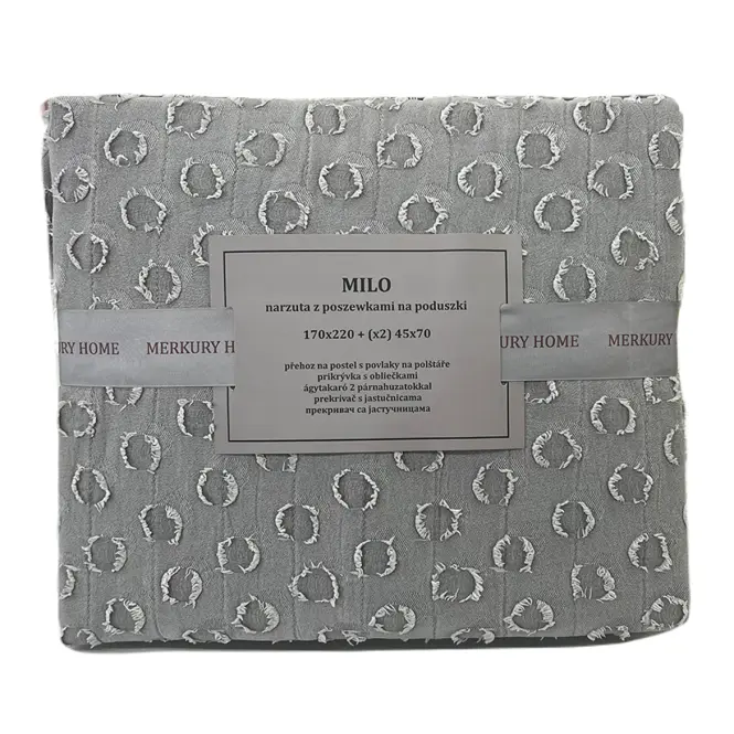 Prikrývka na posteľ Milo 170x220 tmavosivá Merkury Home