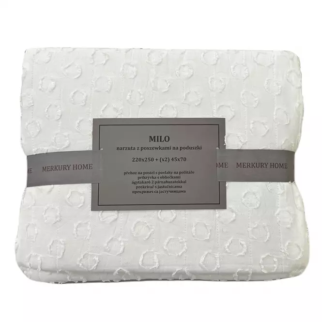 Prikrývka na posteľ Milo 220x250 biely Merkury Home,3