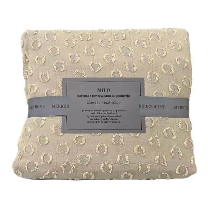 Prikrývka na posteľ Milo 220x250 béžová Merkury Home,3