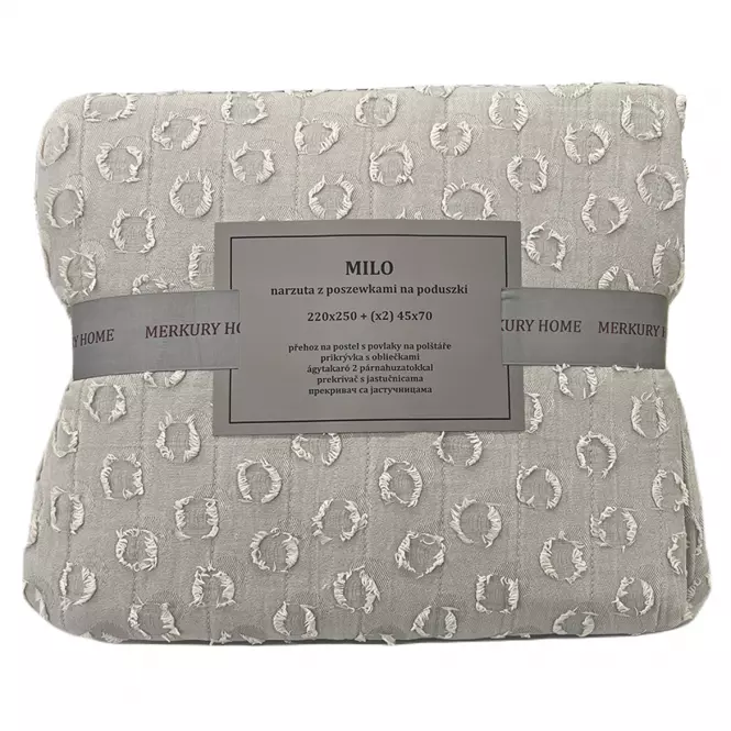 Prikrývka na posteľ Milo 220x250 svetlosivá Merkury Home