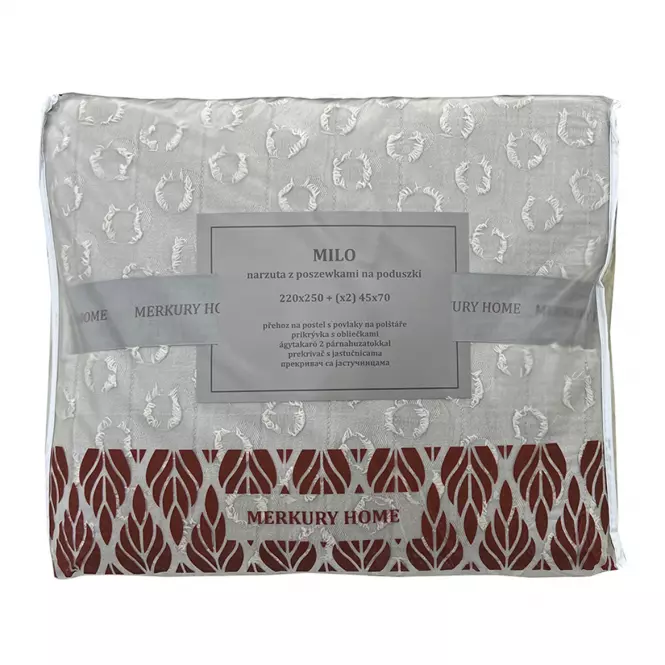 Prikrývka na posteľ Milo 220x250 svetlosivá Merkury Home