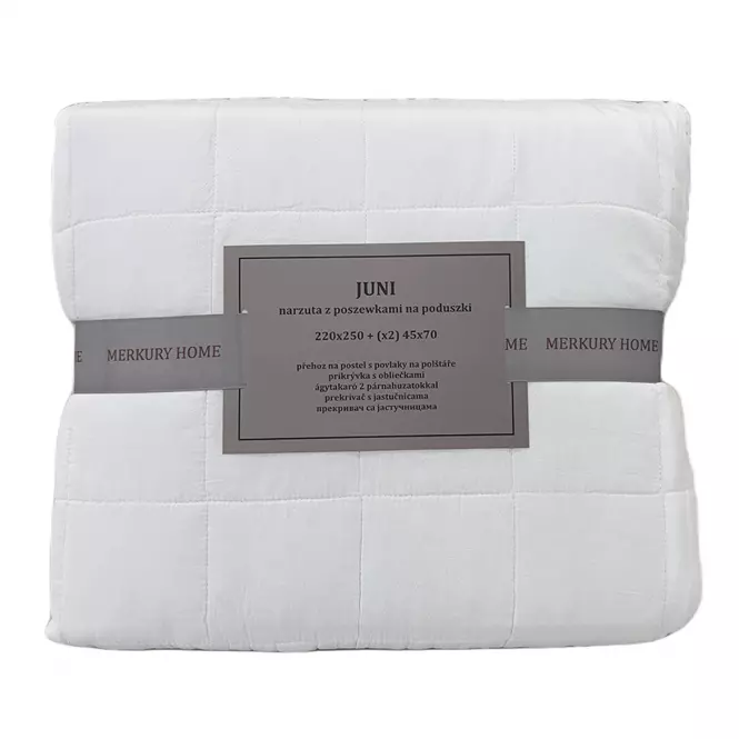 Prikrývka na posteľ Juni 220x250 biely Merkury Home,3