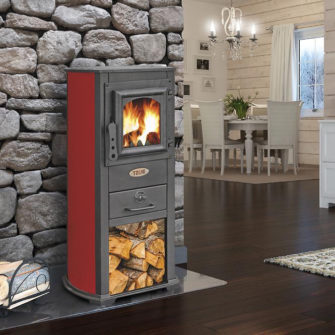 Krbové kachle Ekonomik Lux 6,6 kW červená