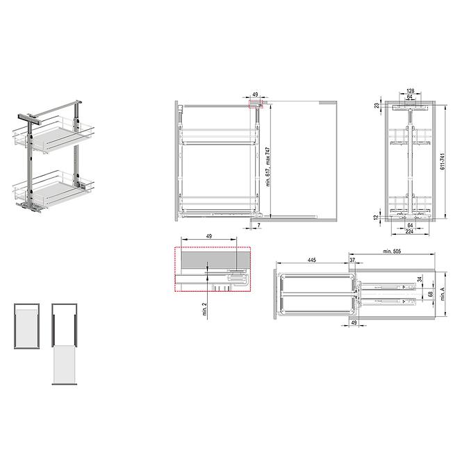 Cargo Mini 40 l480 chróm/biela