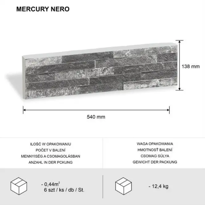 Betónový obkladový kameň Mont Blanc Nero