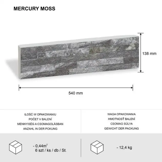 Betónový obkladový kameň Mont Blanc Moss