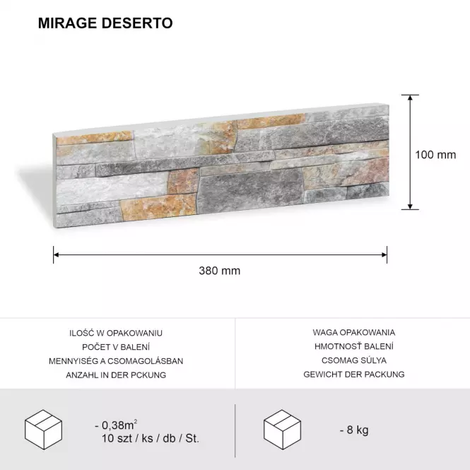 Betónový obkladový kameň Mirage Deserto
