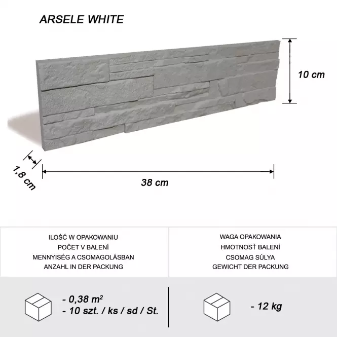 Betónový obkladový kameň Arsele White