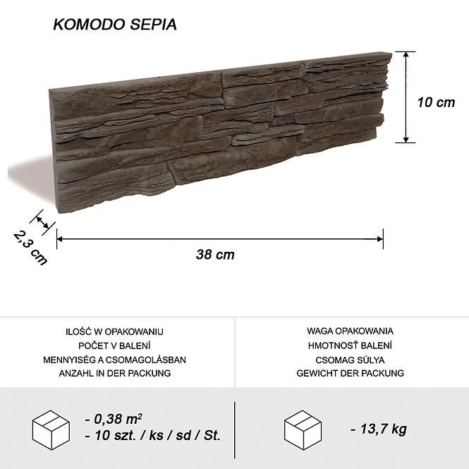 Betónový obkladový kameň Komodo Sepia