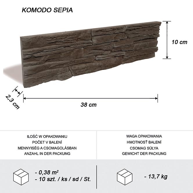 Betónový obkladový kameň Komodo Sepia,4