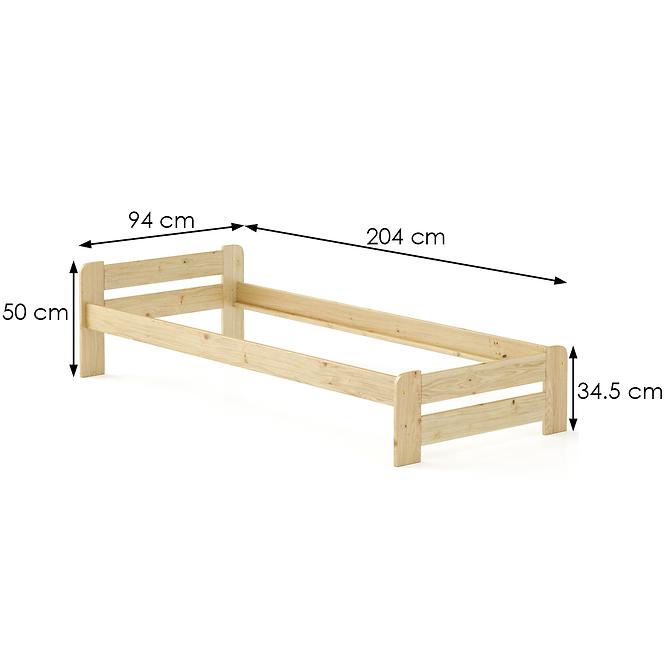 Posteľ borovica LK099–90x200 surová,2