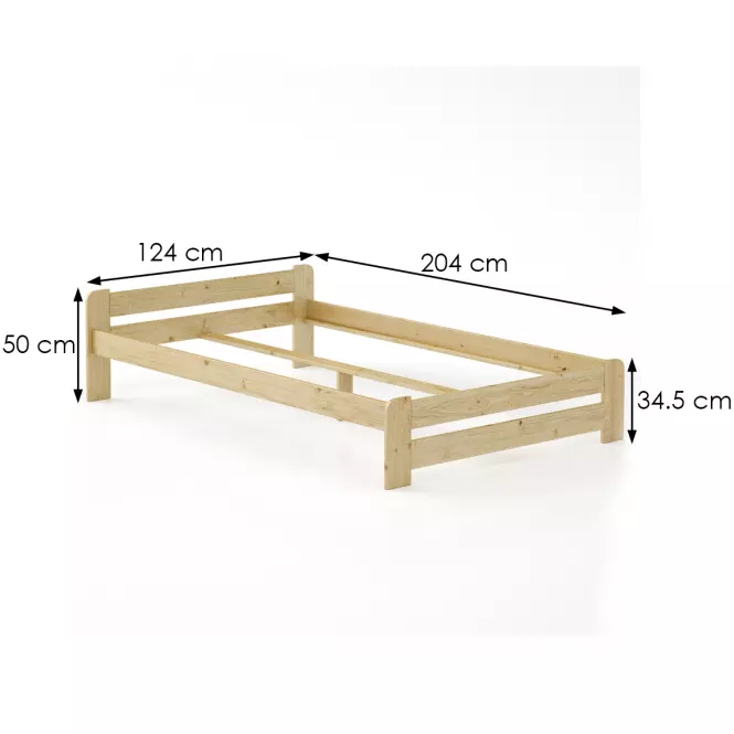 Posteľ borovica LK099–120x200 surová,2
