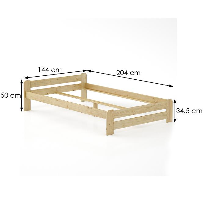 Posteľ borovica LK099–140x200 surová